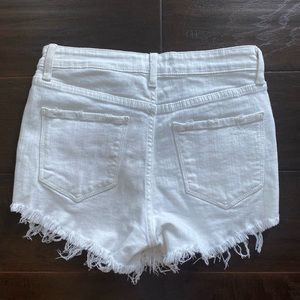 White, Eunina high rise denim shorts!